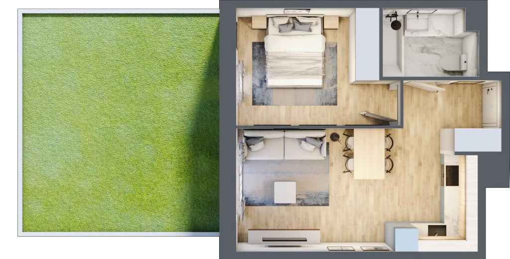 2 pokoje, mieszkanie 41,11 m², parter, oferta nr VI/64, Neo Nova Ochota 6, Warszawa, Włochy, Raków, ul. Opackiego