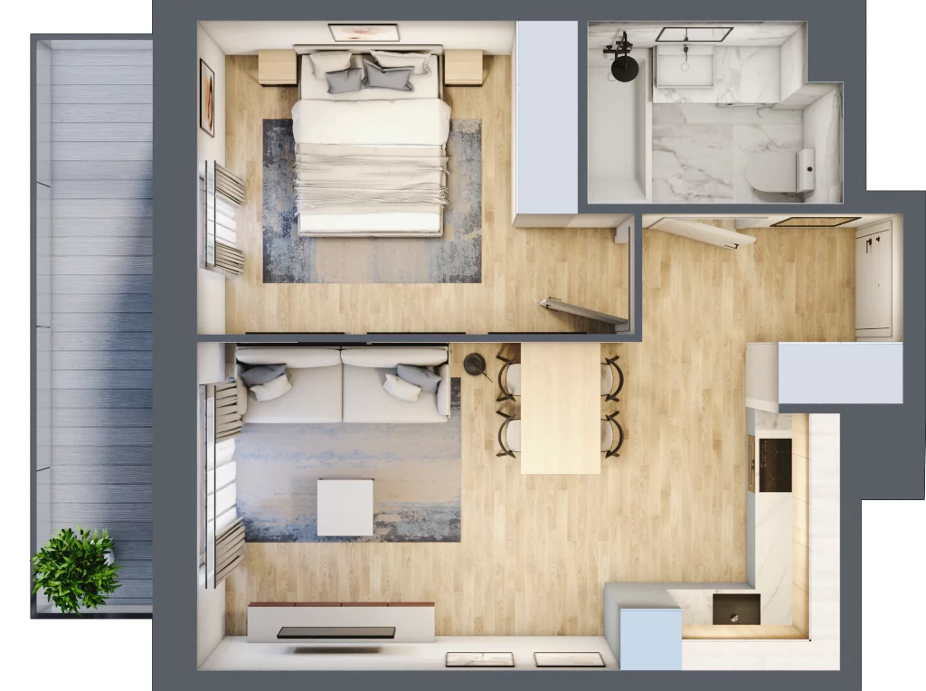 2 pokoje, mieszkanie 41,11 m², piętro 2, oferta nr VI/71, Neo Nova Ochota 6, Warszawa, Włochy, Raków, ul. Opackiego