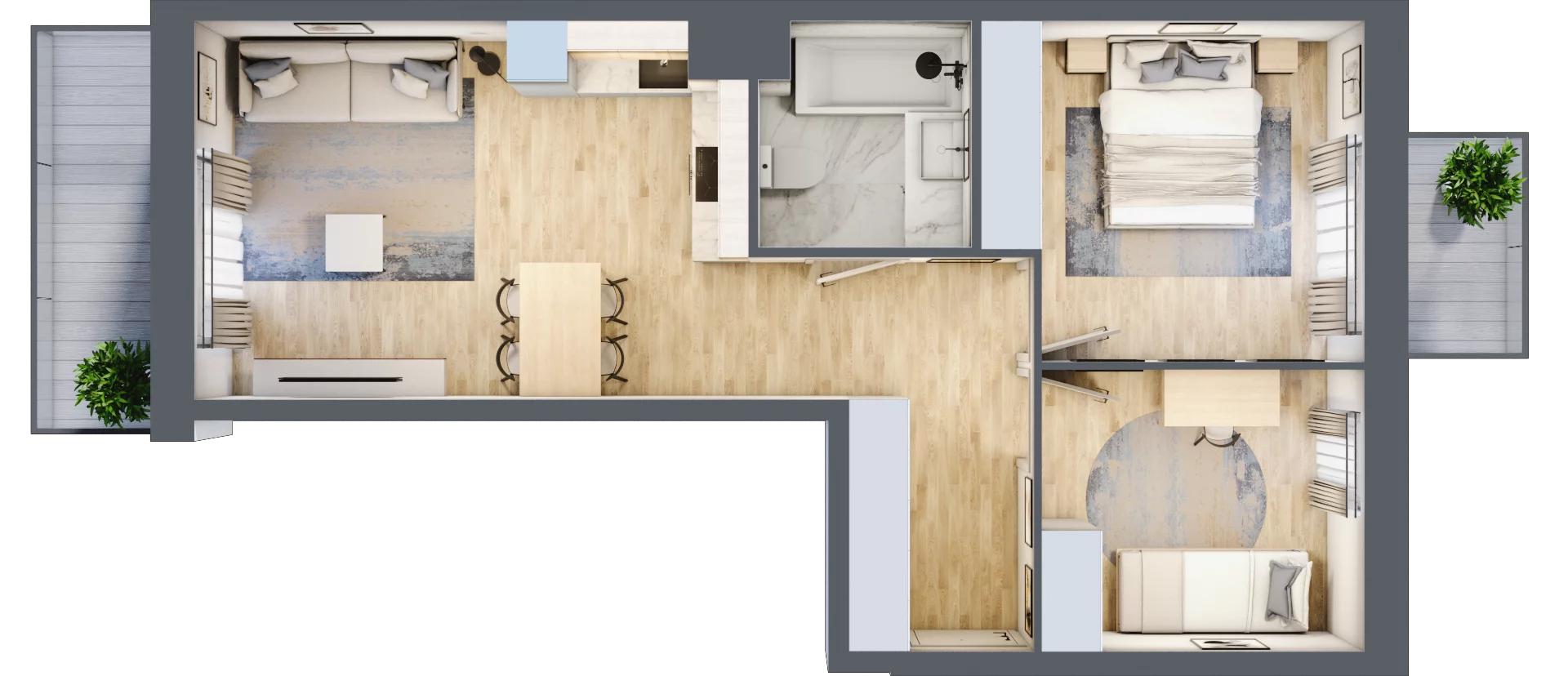 3 pokoje, mieszkanie 56,02 m², piętro 2, oferta nr VI/73, Neo Nova Ochota 6, Warszawa, Włochy, Raków, ul. Opackiego