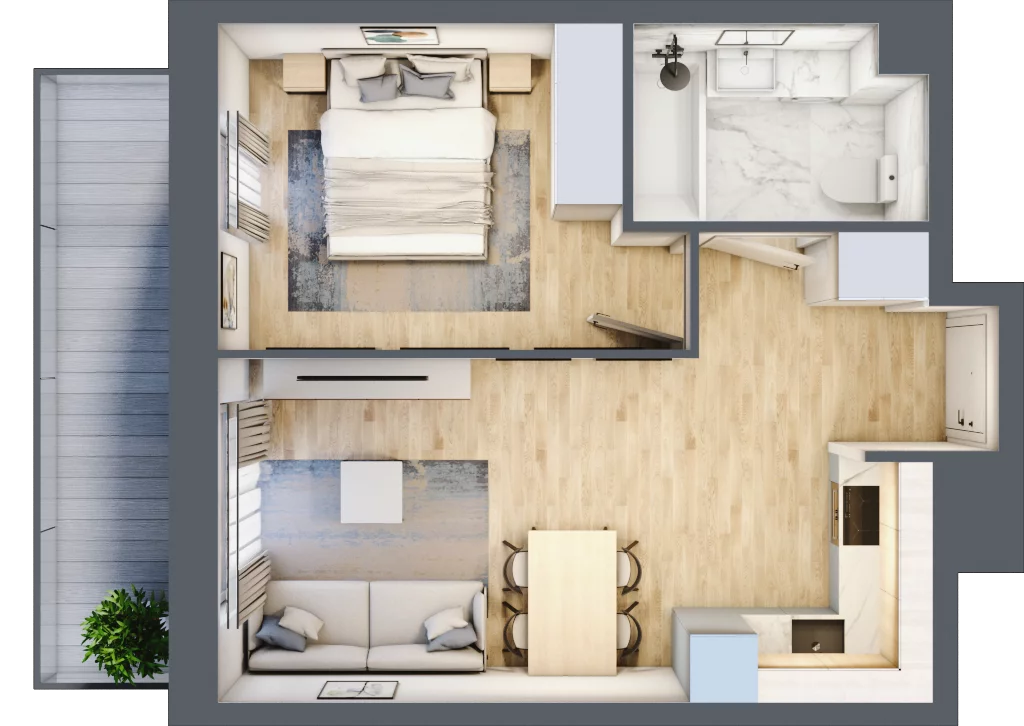 2 pokoje, mieszkanie 38,60 m², piętro 4, oferta nr VI/80, Neo Nova Ochota 6, Warszawa, Włochy, Raków, ul. Opackiego