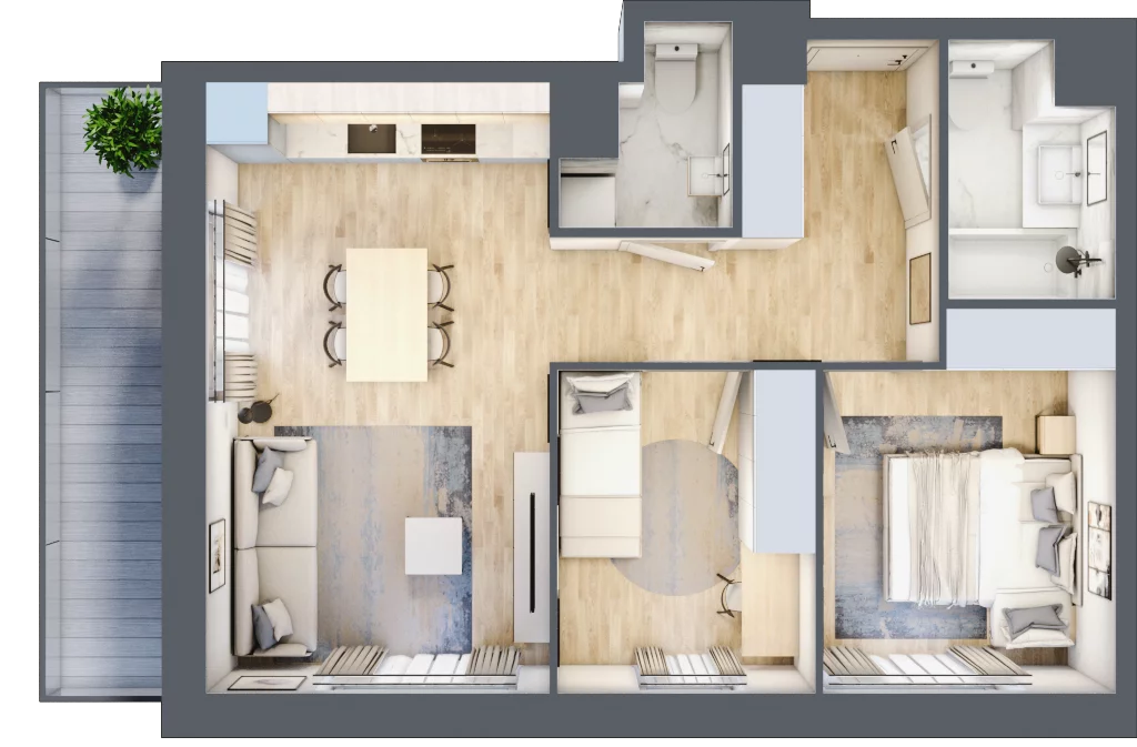 3 pokoje, mieszkanie 54,30 m², piętro 1, oferta nr VI/104, Neo Nova Ochota 6, Warszawa, Włochy, Raków, ul. Opackiego