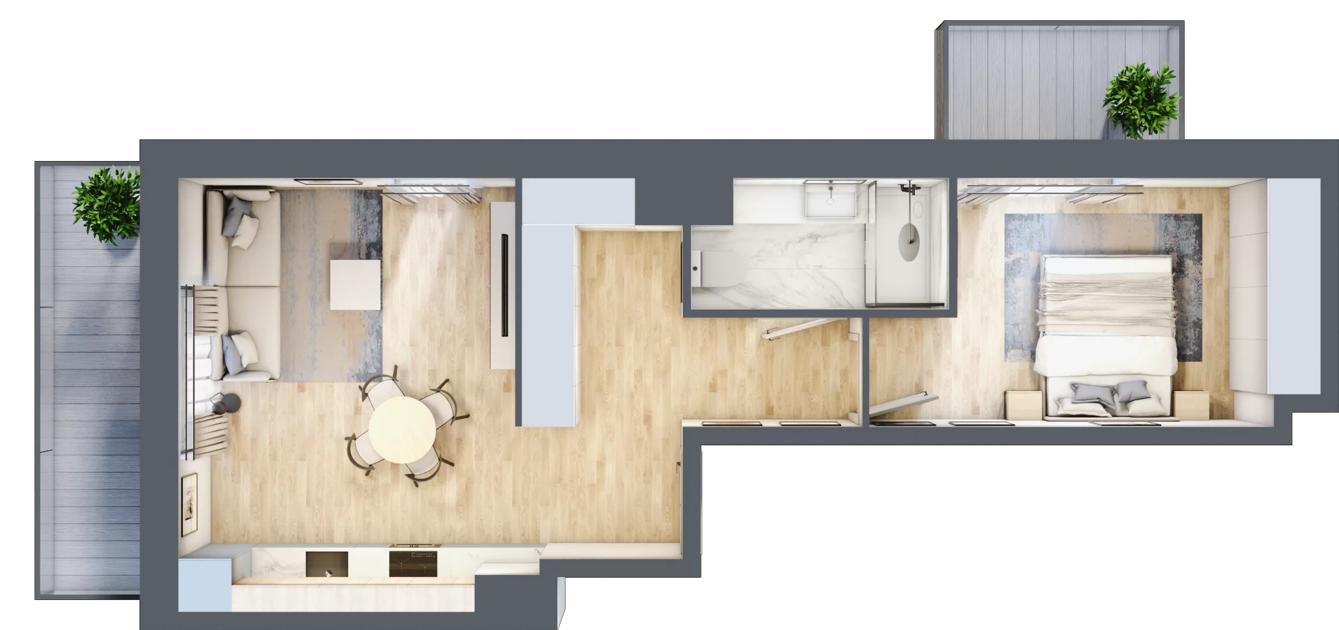 2 pokoje, mieszkanie 46,45 m², piętro 1, oferta nr VI/105, Neo Nova Ochota 6, Warszawa, Włochy, Raków, ul. Opackiego