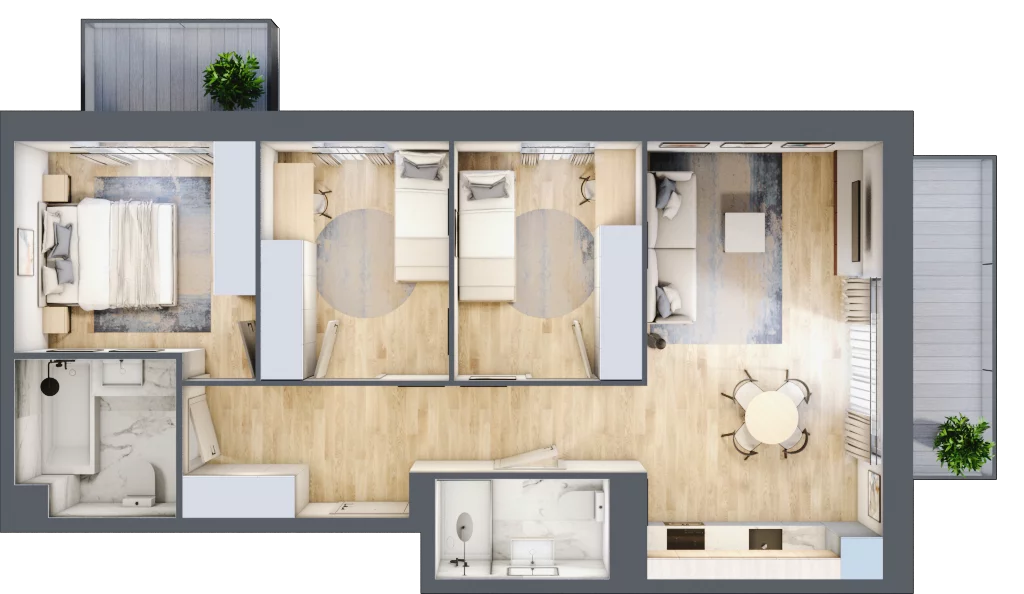 4 pokoje, mieszkanie 71,38 m², piętro 3, oferta nr VI/118, Neo Nova Ochota 6, Warszawa, Włochy, Raków, ul. Opackiego