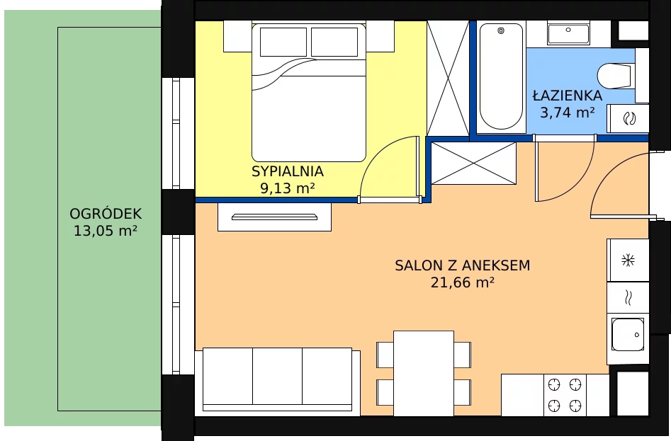 Nowe mieszkanie, 35,33 m², 2 pokoje, parter, oferta nr VI/103