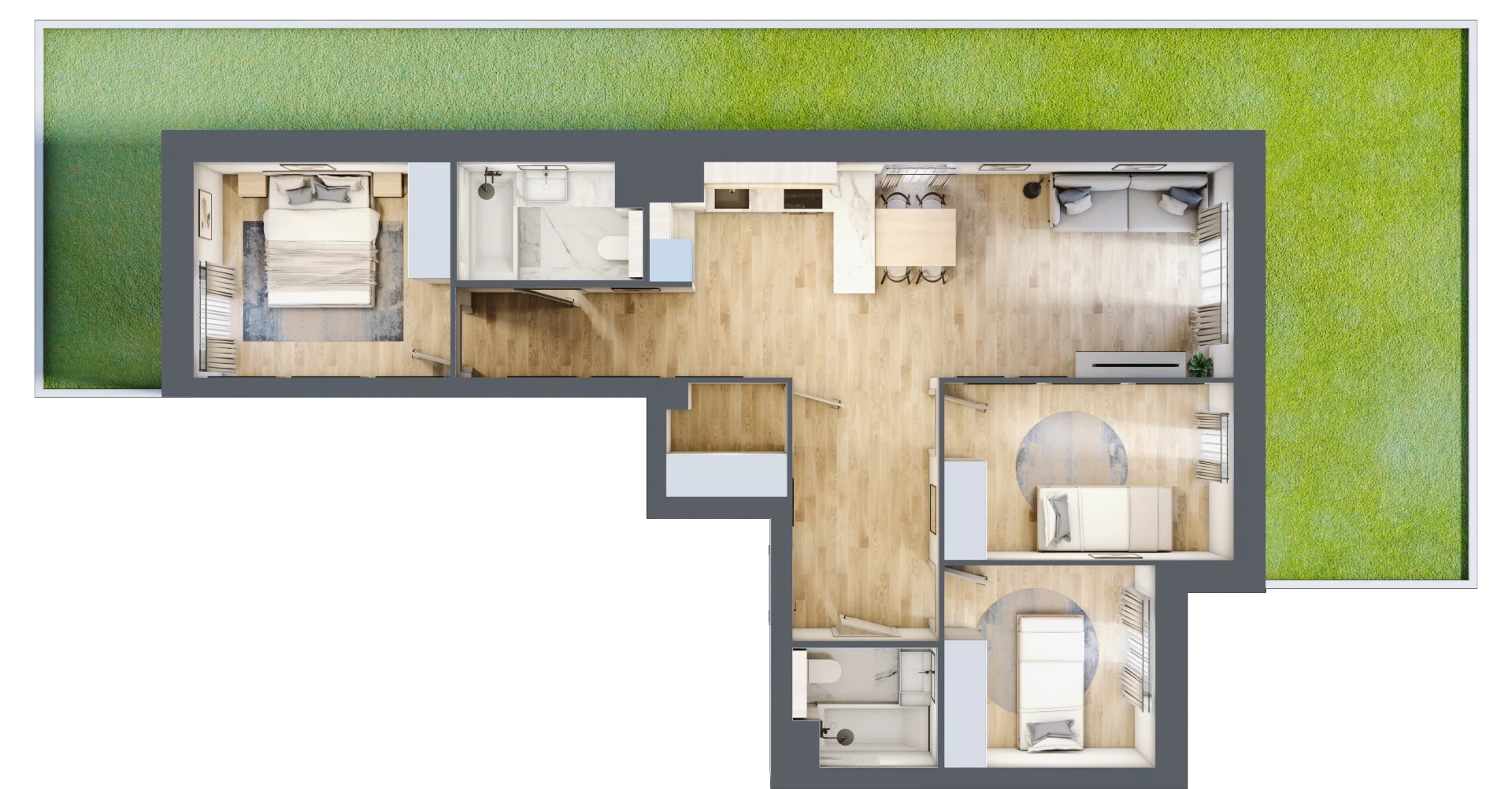 4 pokoje, mieszkanie 78,11 m², parter, oferta nr VI/107, Viva Piast 6, Kraków, Mistrzejowice, ul. Powstańców