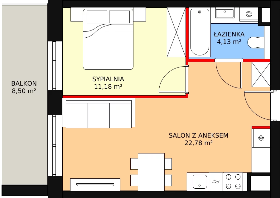 Zalety mieszkania 38.78 m², VI/182