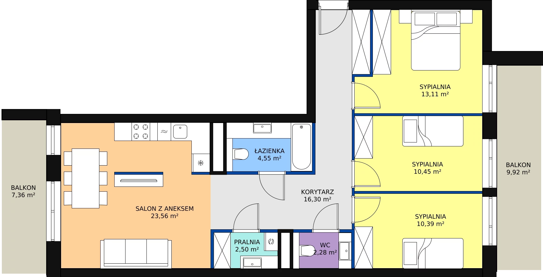 Zalety mieszkania 85.72 m², VI/108