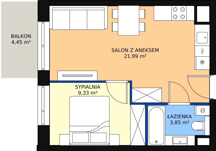 Zalety mieszkania 35.97 m², VI/128