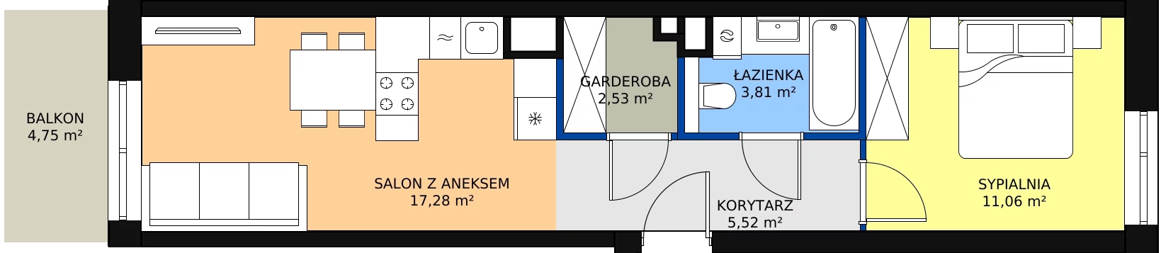 Zalety mieszkania 41.12 m², VI/203