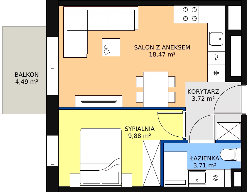 Zalety mieszkania 36.64 m², VII/68