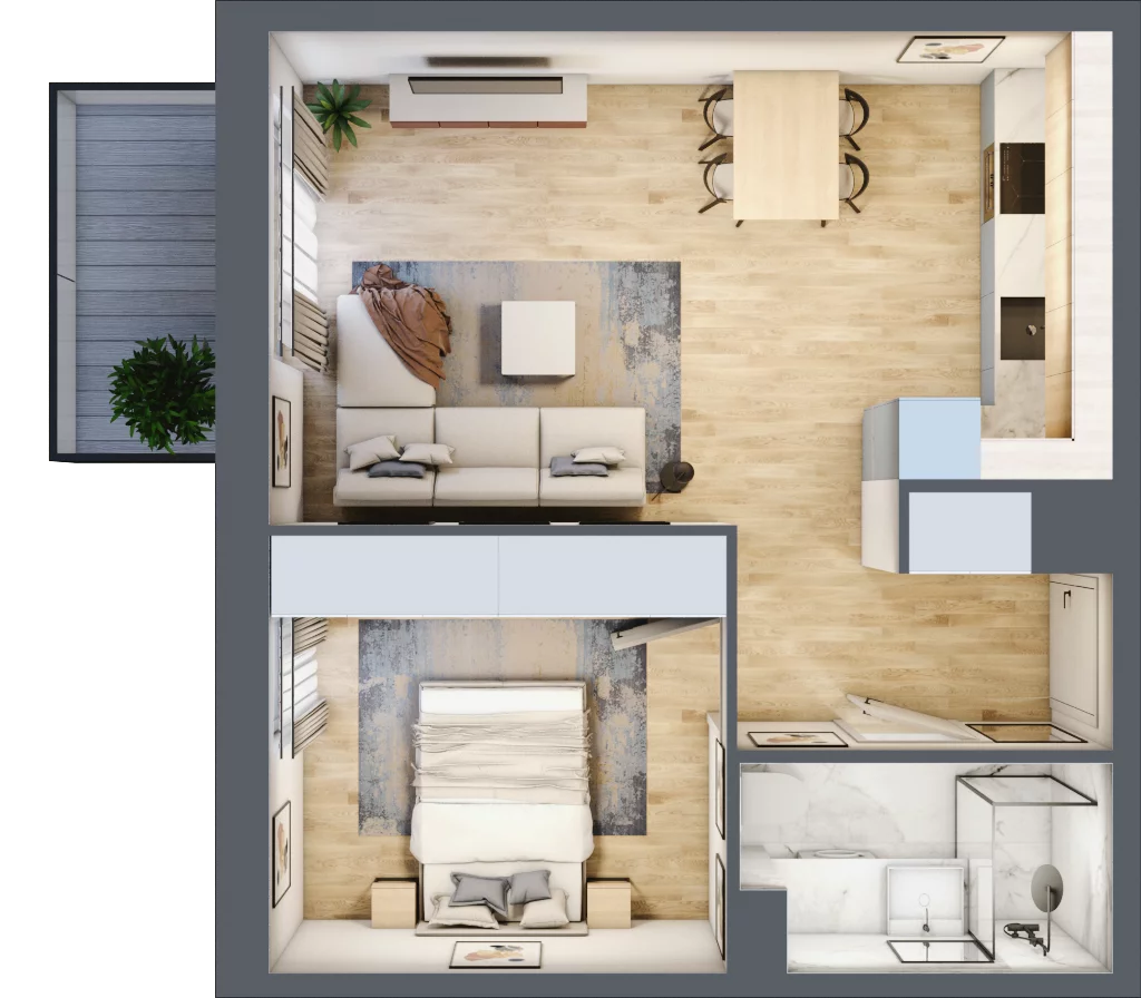 2 pokoje, mieszkanie 42,22 m², piętro 3, oferta nr VII/89, Nova Viva Garden 7, Warszawa, Białołęka, Brzeziny, ul. Pawła Włodkowica 11C