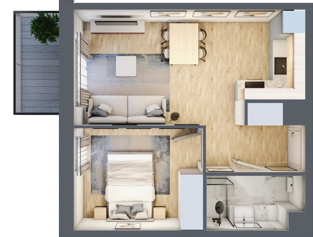 2 pokoje, mieszkanie 36,02 m², piętro 1, oferta nr VII/17, Nova Viva Garden 7, Warszawa, Białołęka, Brzeziny, ul. Pawła Włodkowica 11C