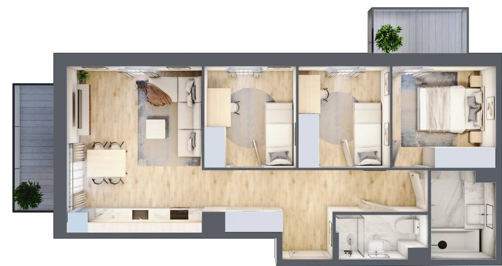 4 pokoje, mieszkanie 66,45 m², piętro 1, oferta nr VII/19, Nova Viva Garden 7, Warszawa, Białołęka, Brzeziny, ul. Pawła Włodkowica 11C