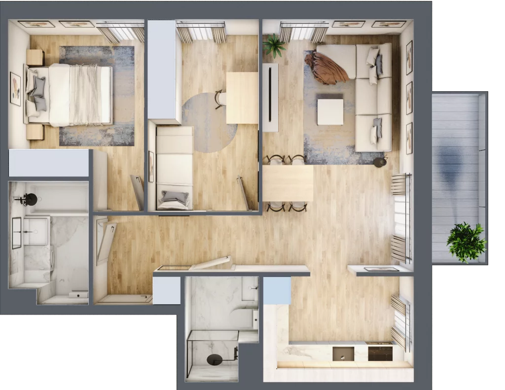 3 pokoje, mieszkanie 62,69 m², piętro 2, oferta nr VII/23, Nova Viva Garden 7, Warszawa, Białołęka, Brzeziny, ul. Pawła Włodkowica 11C