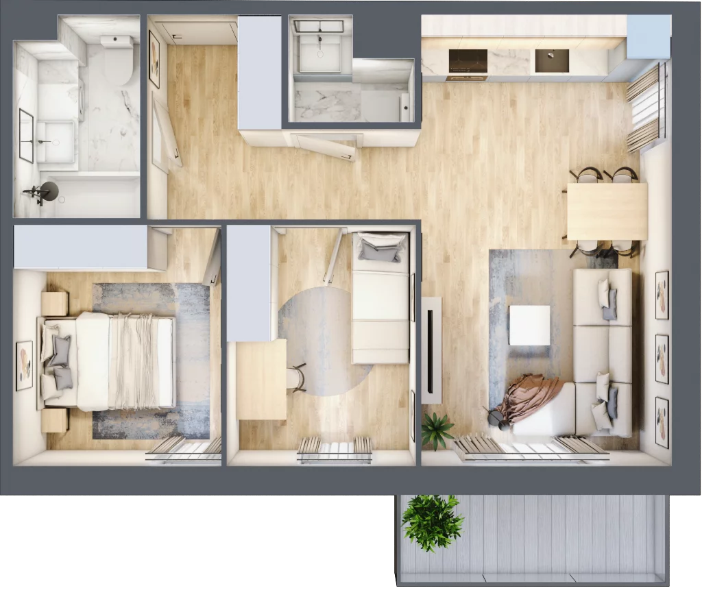 3 pokoje, mieszkanie 55,34 m², piętro 3, oferta nr VII/34, Nova Viva Garden 7, Warszawa, Białołęka, Brzeziny, ul. Pawła Włodkowica 11C