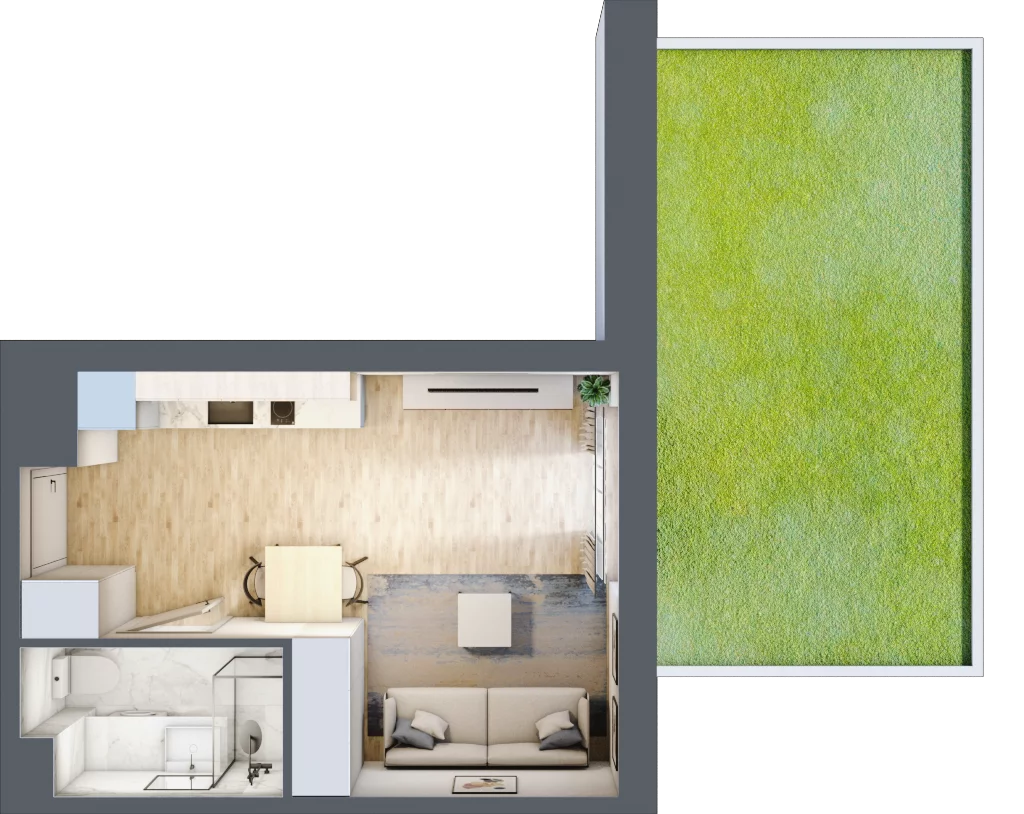 1 pokój, mieszkanie 26,42 m², parter, oferta nr VII/56, Nova Viva Garden 7, Warszawa, Białołęka, Brzeziny, ul. Pawła Włodkowica 11C