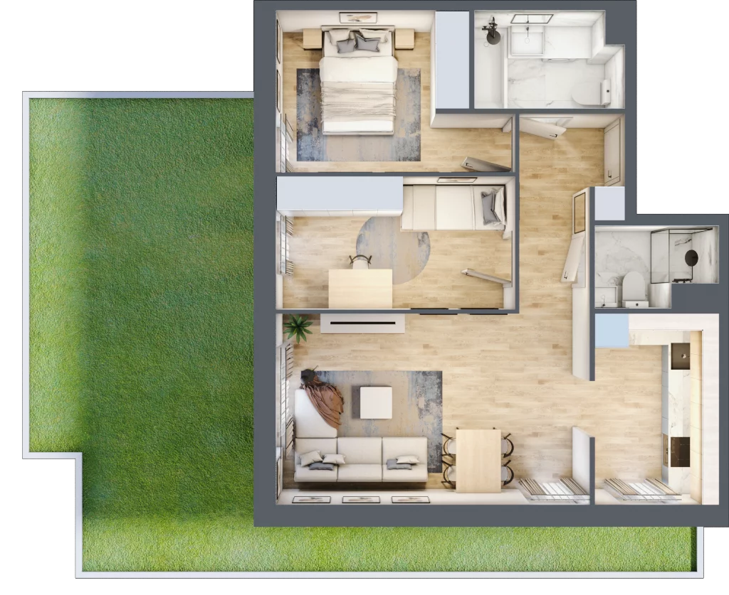 3 pokoje, mieszkanie 62,70 m², parter, oferta nr VII/58, Nova Viva Garden 7, Warszawa, Białołęka, Brzeziny, ul. Pawła Włodkowica 11C
