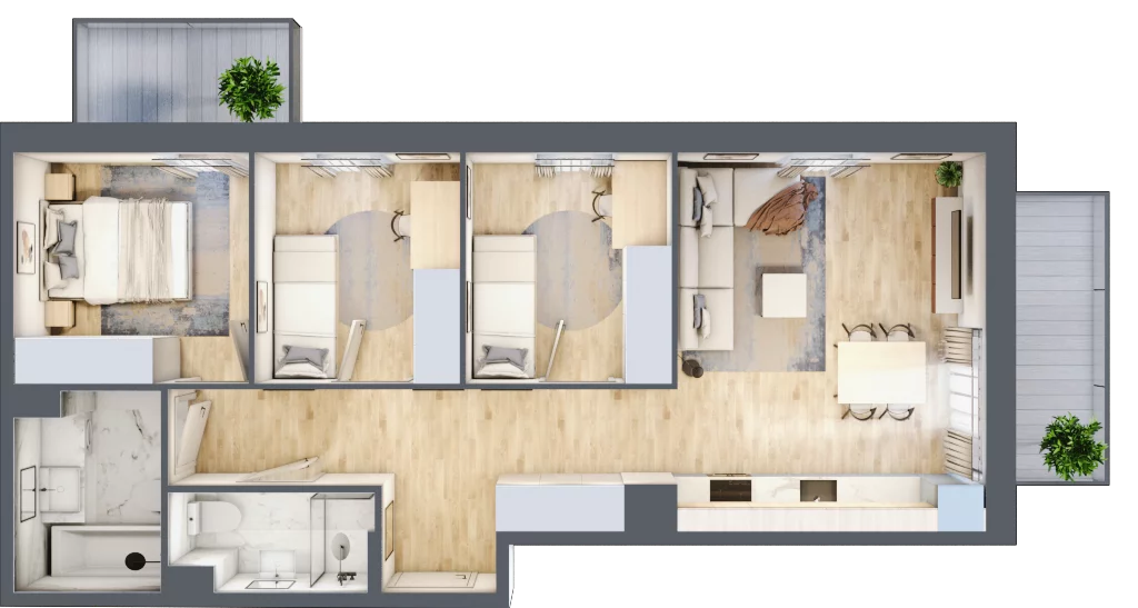 4 pokoje, mieszkanie 66,22 m², piętro 1, oferta nr VII/61, Nova Viva Garden 7, Warszawa, Białołęka, Brzeziny, ul. Pawła Włodkowica 11C
