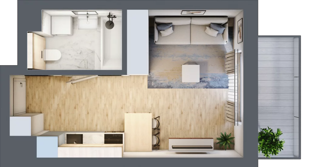 1 pokój, mieszkanie 26,55 m², piętro 4, oferta nr XIII/33, Metro Art 13, Warszawa, Praga Południe, Kamionek, ul. Żupnicza