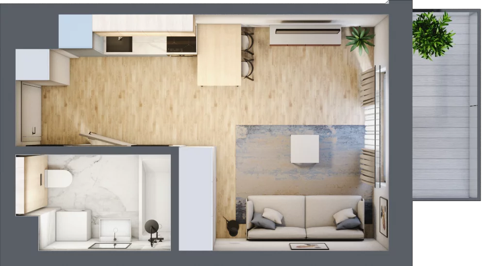 1 pokój, mieszkanie 27,48 m², piętro 5, oferta nr XIII/41, Metro Art 13, Warszawa, Praga Południe, Kamionek, ul. Żupnicza