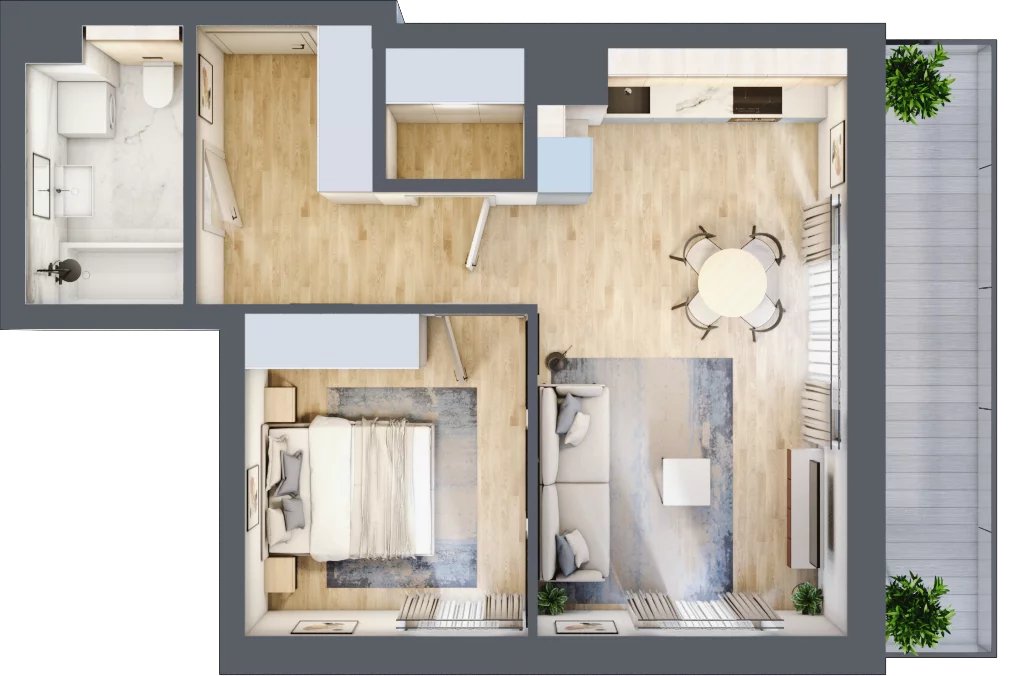2 pokoje, mieszkanie 49,06 m², piętro 2, oferta nr XIII/60, Metro Art 13, Warszawa, Praga Południe, Kamionek, ul. Żupnicza