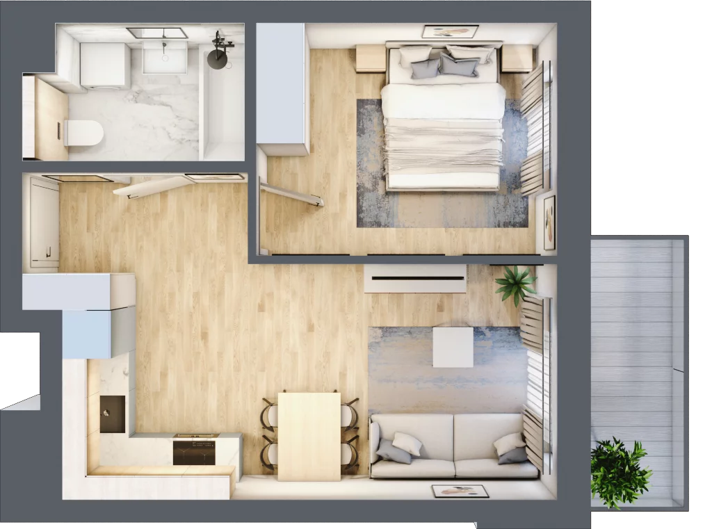2 pokoje, mieszkanie 38,25 m², piętro 1, oferta nr XIII/55, Metro Art 13, Warszawa, Praga Południe, Kamionek, ul. Żupnicza