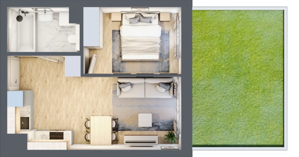 2 pokoje, mieszkanie 35,79 m², parter, oferta nr XIII/91, Metro Art 13, Warszawa, Praga Południe, Kamionek, ul. Żupnicza
