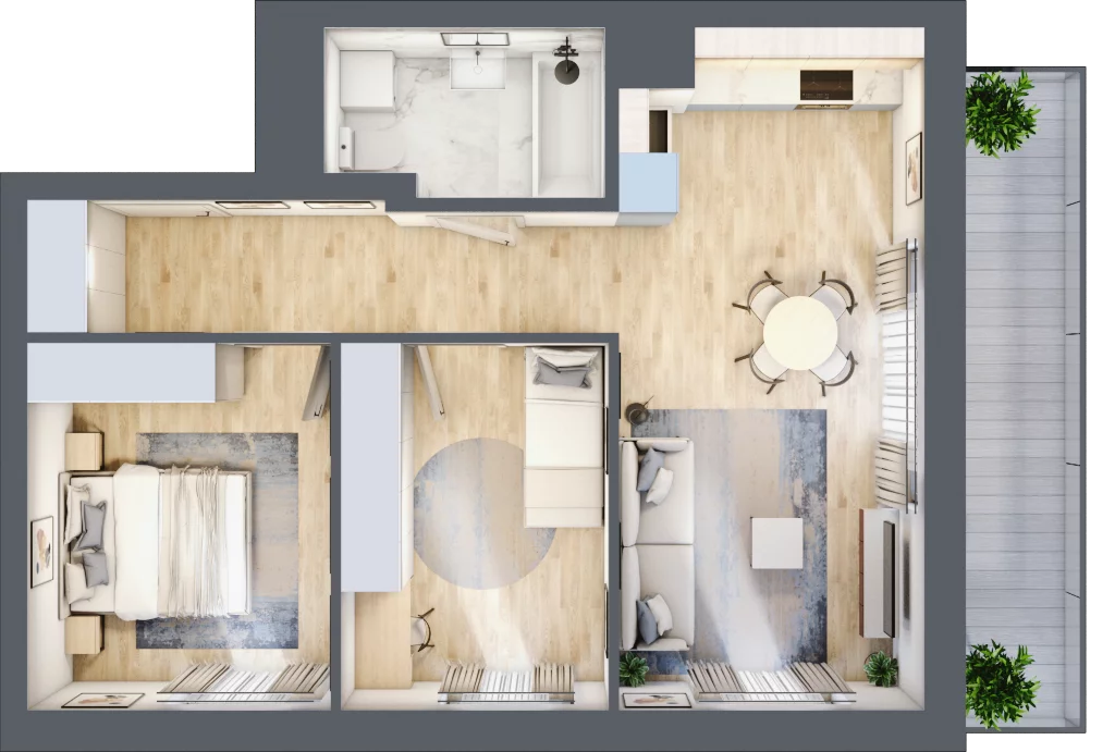 3 pokoje, mieszkanie 56,80 m², piętro 1, oferta nr XIII/100, Metro Art 13, Warszawa, Praga Południe, Kamionek, ul. Żupnicza