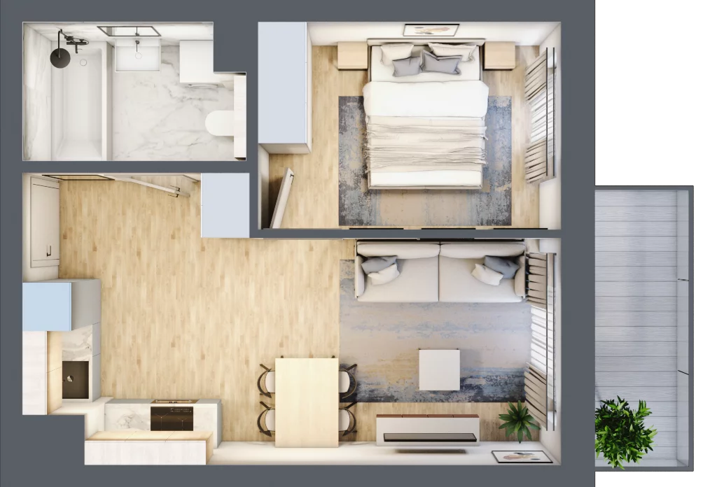 2 pokoje, mieszkanie 35,79 m², piętro 4, oferta nr XIII/118, Metro Art 13, Warszawa, Praga Południe, Kamionek, ul. Żupnicza