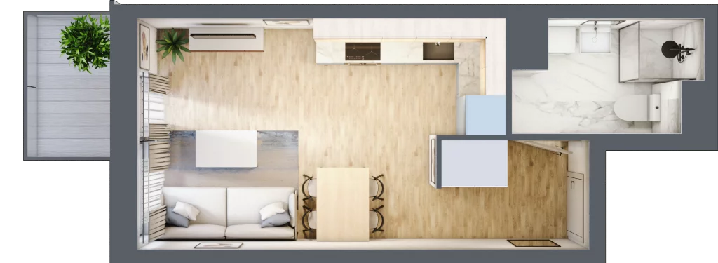 1 pokój, mieszkanie 26,05 m², piętro 1, oferta nr 62, Miasteczko Nova Fala, Gdynia, Cisowa, ul. Chylońska 264