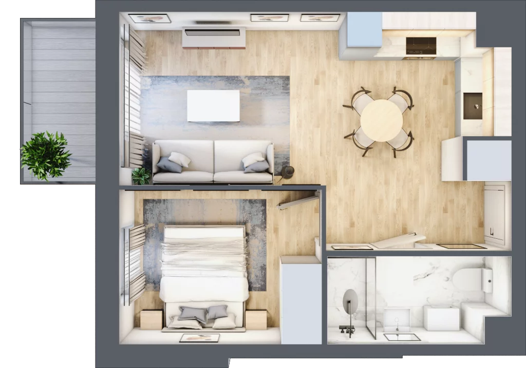 2 pokoje, mieszkanie 38,88 m², piętro 3, oferta nr 82, Miasteczko Nova Fala, Gdynia, Cisowa, ul. Chylońska 264