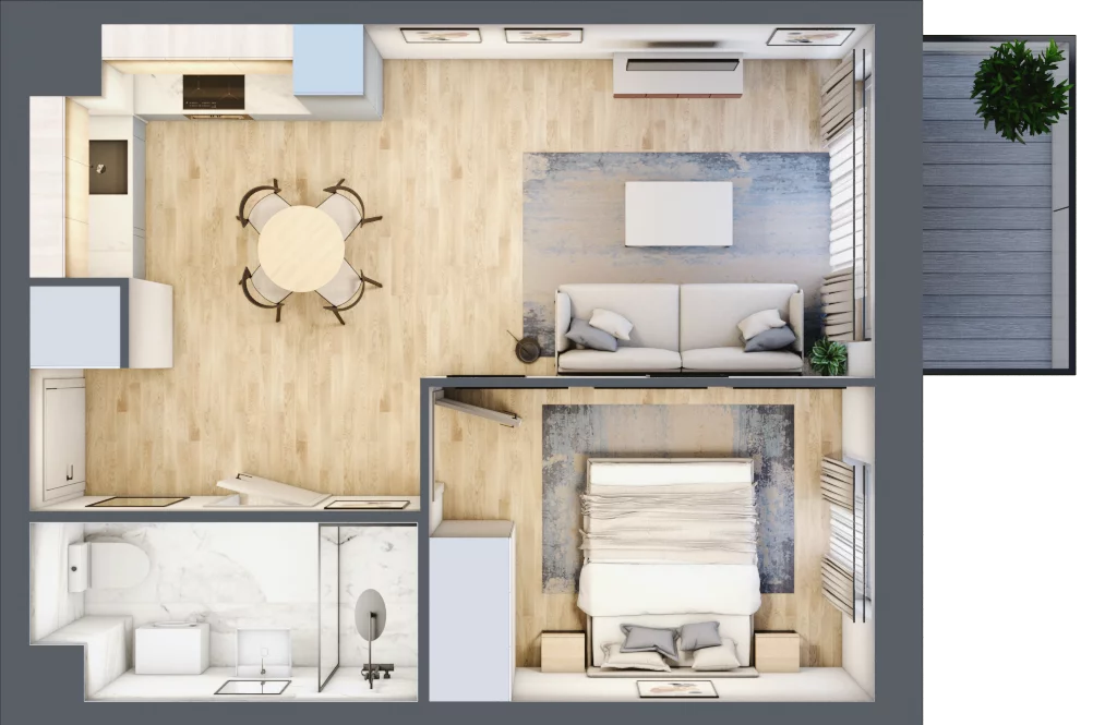 2 pokoje, mieszkanie 41,21 m², piętro 3, oferta nr 86, Miasteczko Nova Fala, Gdynia, Cisowa, ul. Chylońska 264