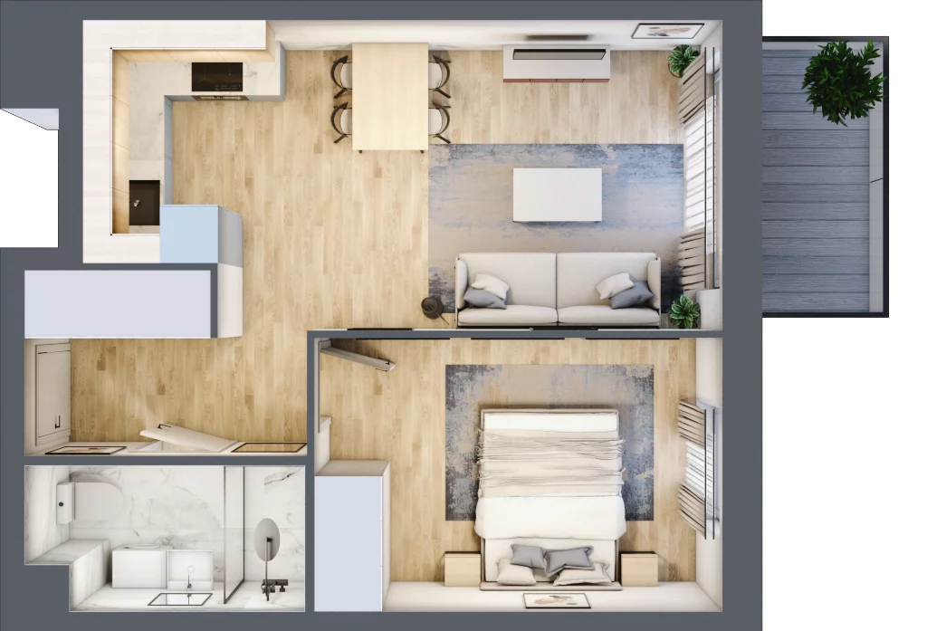 2 pokoje, mieszkanie 42,38 m², piętro 2, oferta nr 24, Miasteczko Nova Fala, Gdynia, Cisowa, ul. Chylońska 264