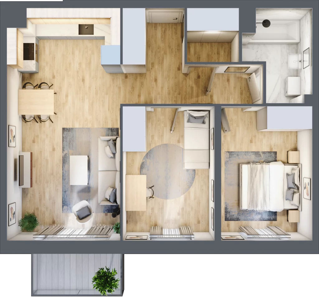 3 pokoje, mieszkanie 66,75 m², piętro 3, oferta nr 36, Miasteczko Nova Fala, Gdynia, Cisowa, ul. Chylońska 264