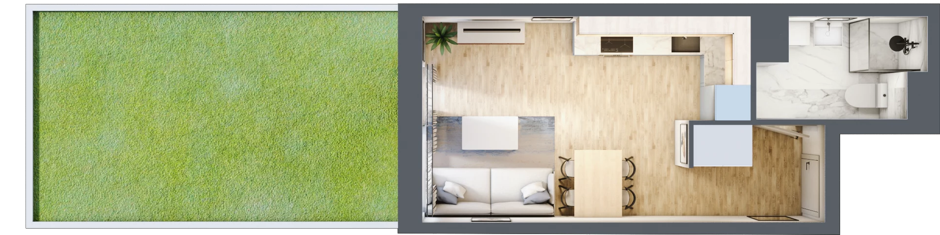 1 pokój, mieszkanie 26,05 m², parter, oferta nr 52, Miasteczko Nova Fala, Gdynia, Cisowa, ul. Chylońska 264