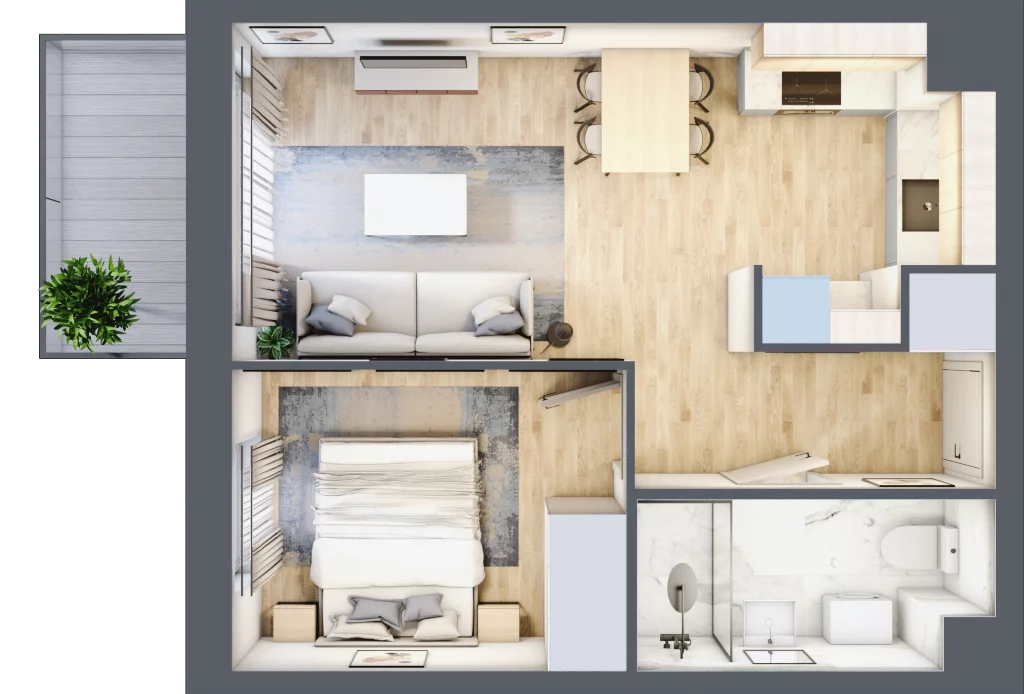2 pokoje, mieszkanie 38,88 m², piętro 3, oferta nr 83, Miasteczko Nova Fala, Gdynia, Cisowa, ul. Chylońska 264