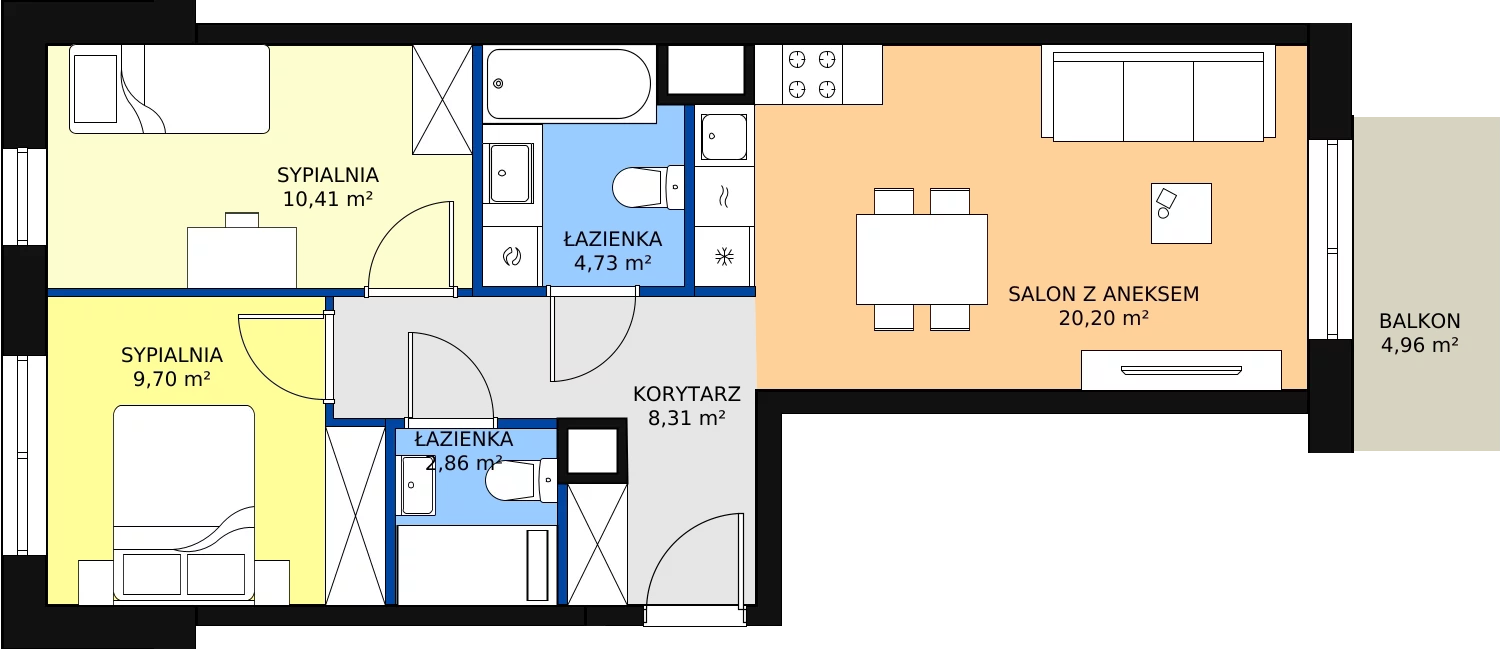 Zalety mieszkania 57.87 m², IV/5