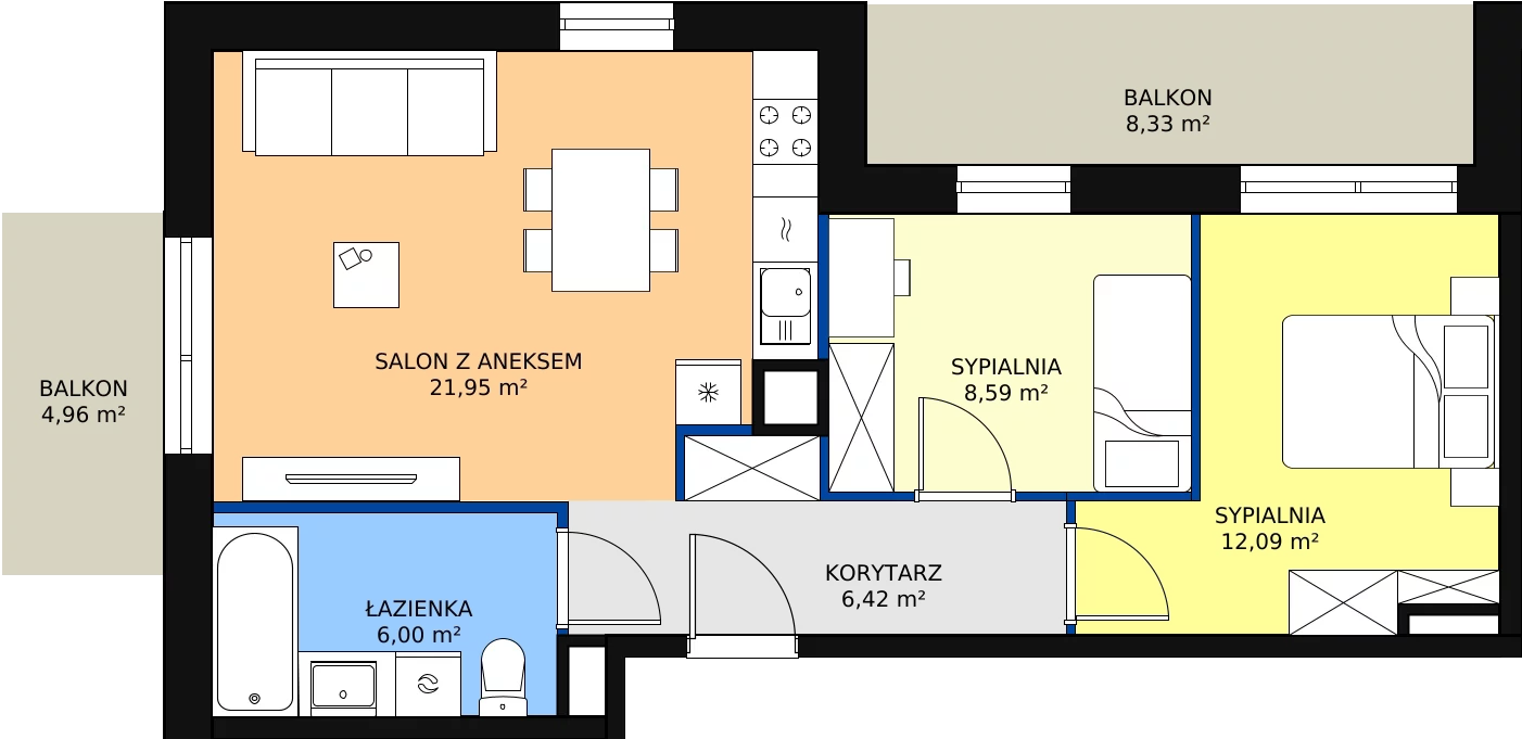 Zalety mieszkania 56.19 m², IV/7