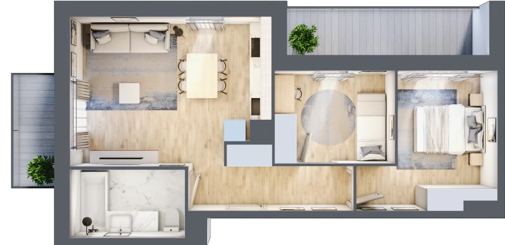 3 pokoje, mieszkanie 56,19 m², piętro 2, oferta nr IV/7, Neo Nova Ochota 4, Warszawa, Włochy, Raków, ul. Wojciecha Opackiego