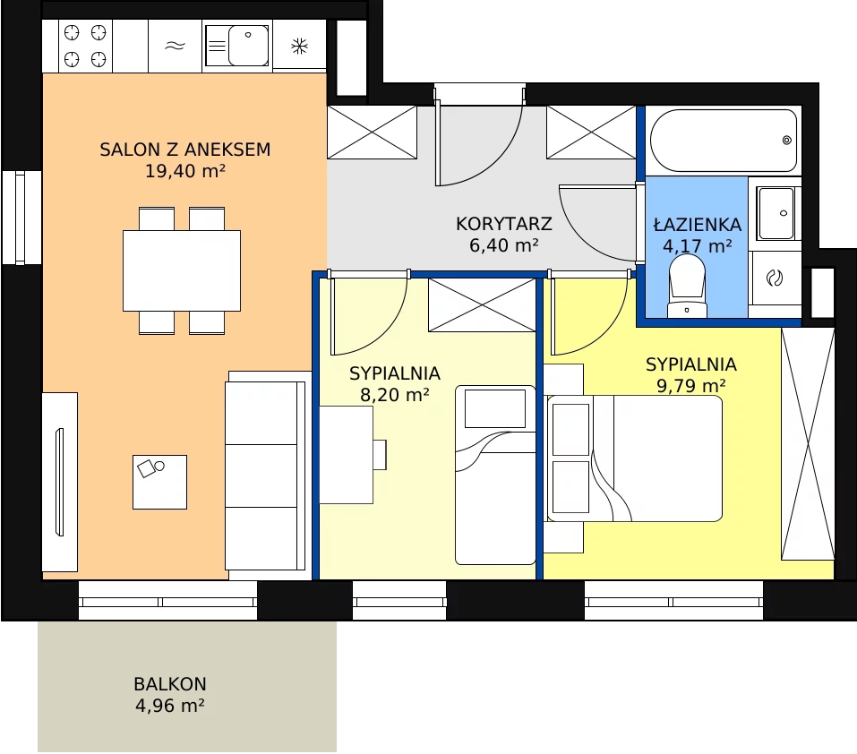 Zalety mieszkania 49.21 m², IV/9