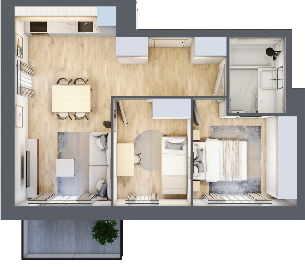 3 pokoje, mieszkanie 49,21 m², piętro 3, oferta nr IV/9, Neo Nova Ochota 4, Warszawa, Włochy, Raków, ul. Wojciecha Opackiego