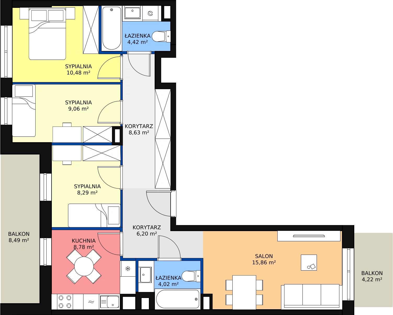 Zalety mieszkania 78.12 m², IV/24