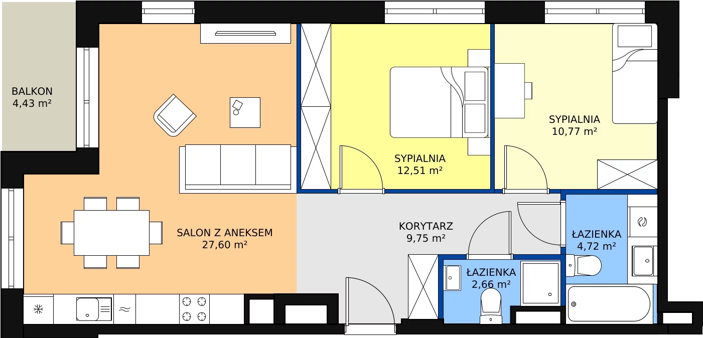 Zalety mieszkania 69.75 m², IV/28