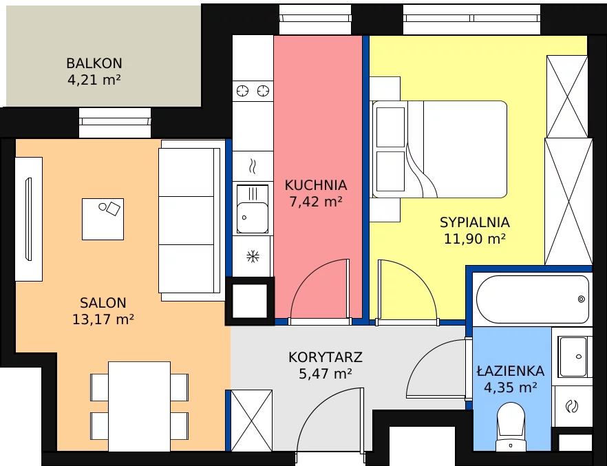 Zalety mieszkania 43.62 m², IV/35