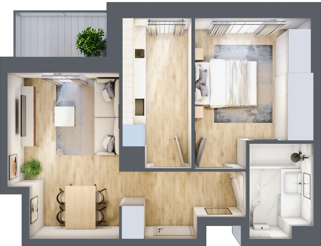 2 pokoje, mieszkanie 43,62 m², piętro 5, oferta nr IV/35, Neo Nova Ochota 4, Warszawa, Włochy, Raków, ul. Wojciecha Opackiego