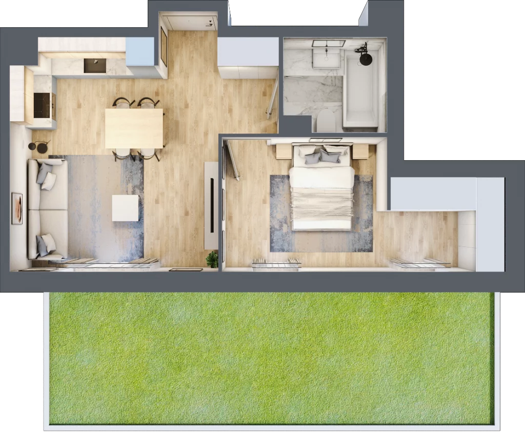 2 pokoje, mieszkanie 44,84 m², parter, oferta nr IV/38, Neo Nova Ochota 4, Warszawa, Włochy, Raków, ul. Wojciecha Opackiego