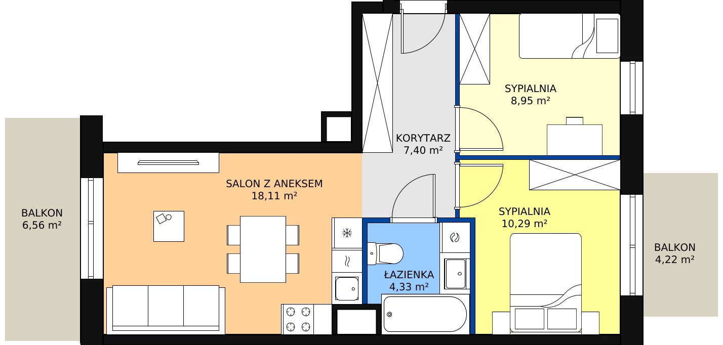 Zalety mieszkania 50.27 m², IV/40