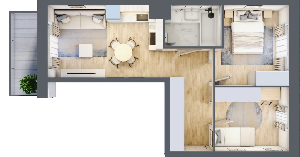 3 pokoje, mieszkanie 46,68 m², piętro 5, oferta nr IV/59, Neo Nova Ochota 4, Warszawa, Włochy, Raków, ul. Wojciecha Opackiego