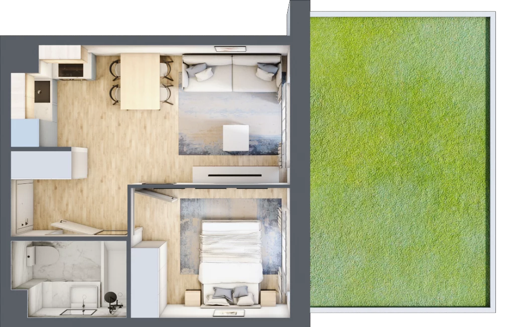2 pokoje, mieszkanie 34,71 m², parter, oferta nr IV/62, Neo Nova Ochota 4, Warszawa, Włochy, Raków, ul. Wojciecha Opackiego