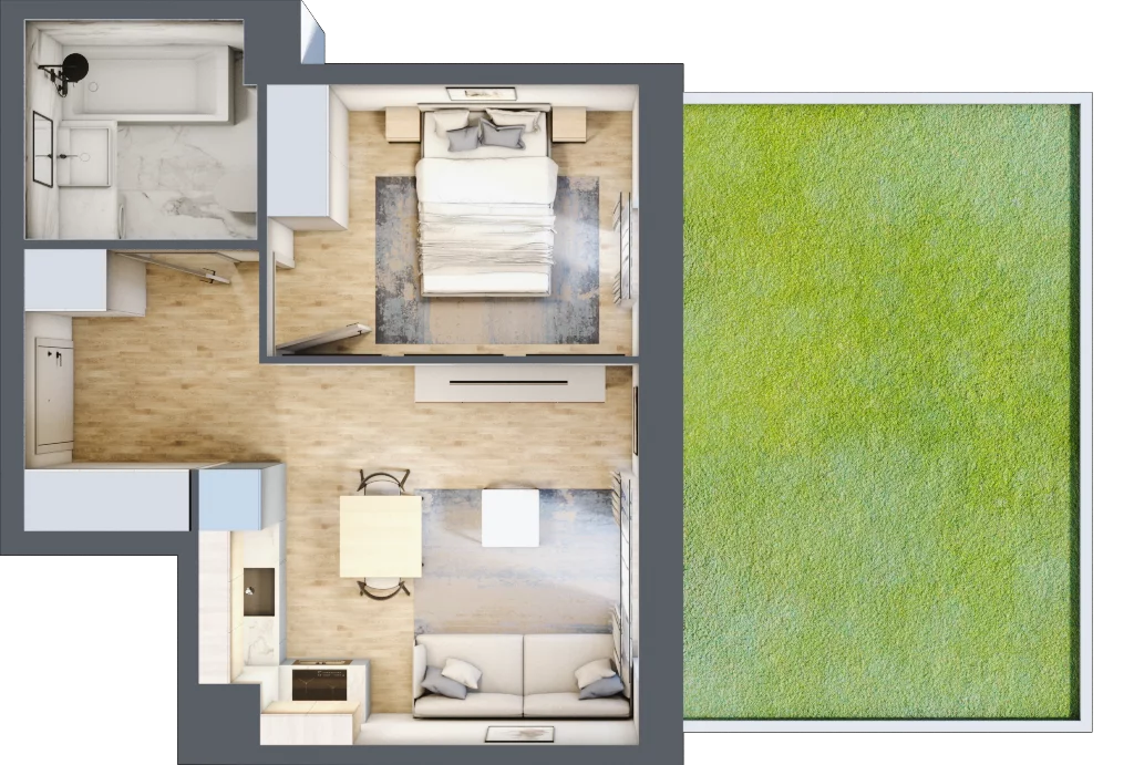 2 pokoje, mieszkanie 36,16 m², parter, oferta nr IV/64, Neo Nova Ochota 4, Warszawa, Włochy, Raków, ul. Wojciecha Opackiego